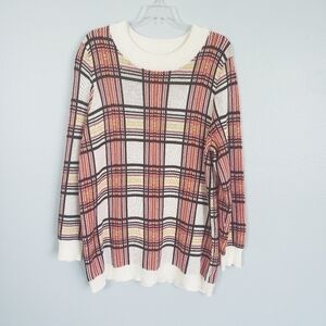 Woman Within Plaid Tunic Sweater Sz 14/16